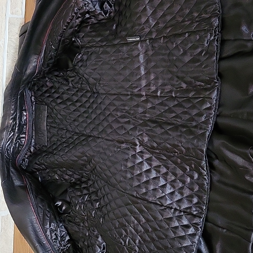 ROSLEEN Mid Length Soft Leather Jacket Belted Buttons - Picture 8 of 15